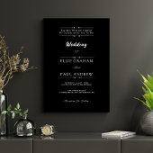 Modern 3-Photo Wedding Collage | Elegant Script 招待状