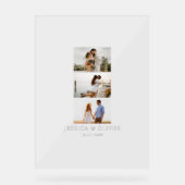 Modern 3 Photo Wedding Guest Signature アクリルサイン (正面)