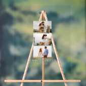 Modern 3 Photo Wedding Guest Signature アクリルサイン (ニュートラル)