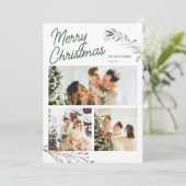 Modern 3 Photos Elegant Christmas Greeting Holiday シーズンカード (スタンド正面)