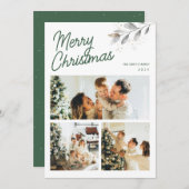 Modern 3 Photos Simple Christmas Greeting Holiday シーズンカード (正面/裏面)