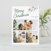 Modern 3 Photos Simple Christmas Greeting Holiday シーズンカード (スタンド正面)