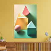 Modern 3D Abstract Minimalist Shapes Canvas Art キャンバスプリント (インサイチュ (リビング))