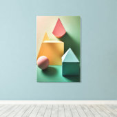 Modern 3D Abstract Minimalist Shapes Canvas Art キャンバスプリント (インサイチュ (ウッドフロア))