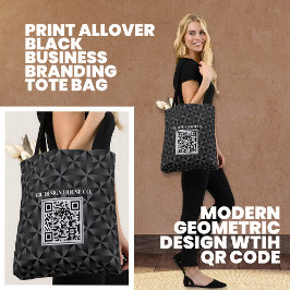 Modern 3D Black Professional Business QR Code トートバッグ