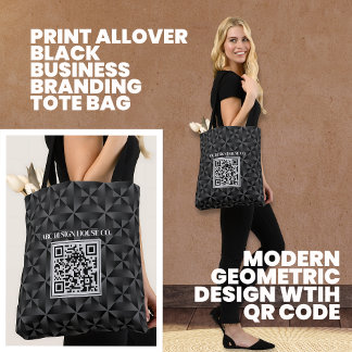 Modern 3D Black Professional Business QR Code トートバッグ