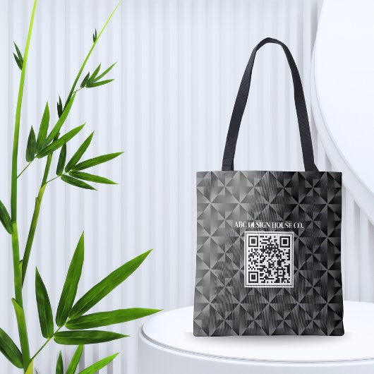 Modern 3D Black Professional Business QR Code トートバッグ