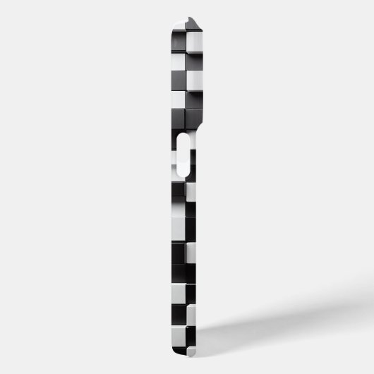 Modern 3D Black & White Checkerboard Phone Case  Case-Mate iPhoneケース (裏面 / 右)