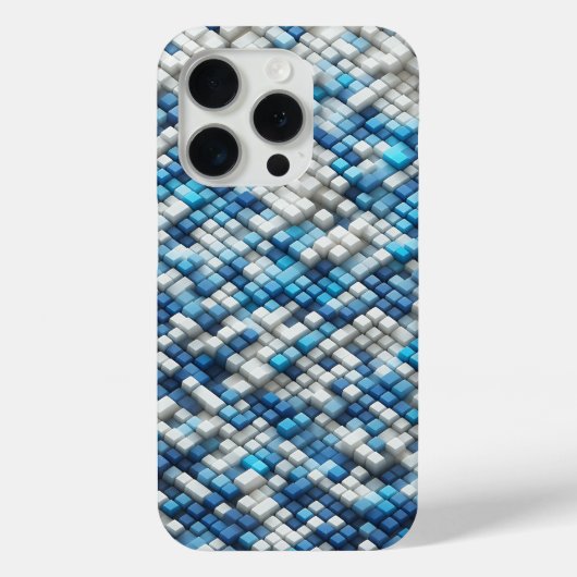 Modern 3D Blue Cube Ripple Case Abstract Geometric Case-Mate iPhoneケース (裏面)