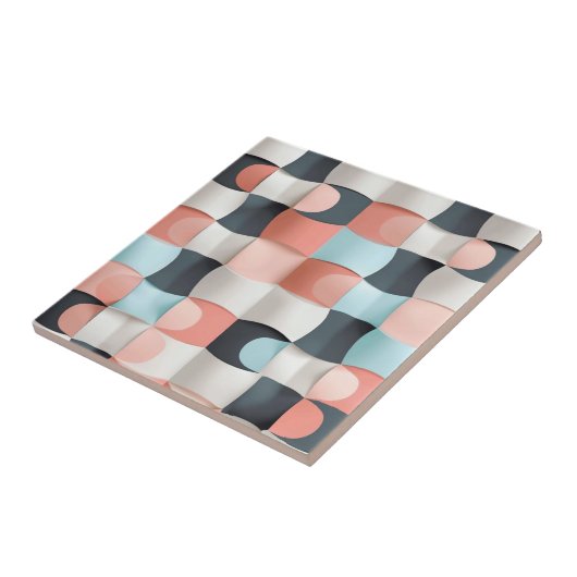 Modern 3D Curved Geometric Illusion Pattern タイル (側面)