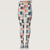 Modern 3D Curved Geometric Illusion Pattern レギンス (正面)