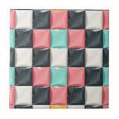 Modern 3D Curved Tile Pattern in Pastel & Charcoal タイル (正面)