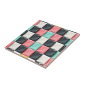 Modern 3D Curved Tile Pattern in Pastel & Charcoal タイル (側面)