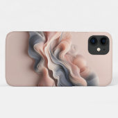 Modern 3D Fluid Abstract Swirls Elegant Soft Pink Case-Mate iPhoneケース (裏面(横))