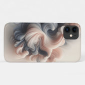 Modern 3D Fluid Abstract Swirls Elegant Soft Pink Case-Mate iPhoneケース (裏面(横))