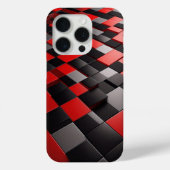 Modern 3D Geometric Block Case Glossy Vibrant red Case-Mate iPhoneケース (裏面)