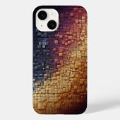 Modern 3D Geometric Blocks Gradient Navy Blue and  Case-Mate iPhoneケース (裏面)