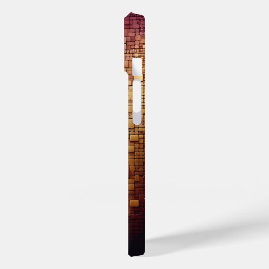 Modern 3D Geometric Blocks Gradient Navy Blue and  Case-Mate iPhoneケース (裏面 / 左)