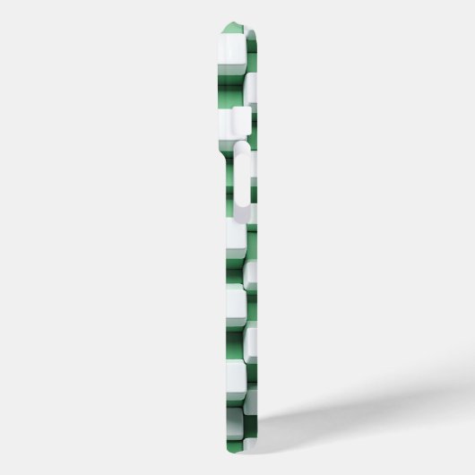 Modern 3D Geometric Cube Case - Mint Green & White Case-Mate iPhoneケース (裏面 / 左)