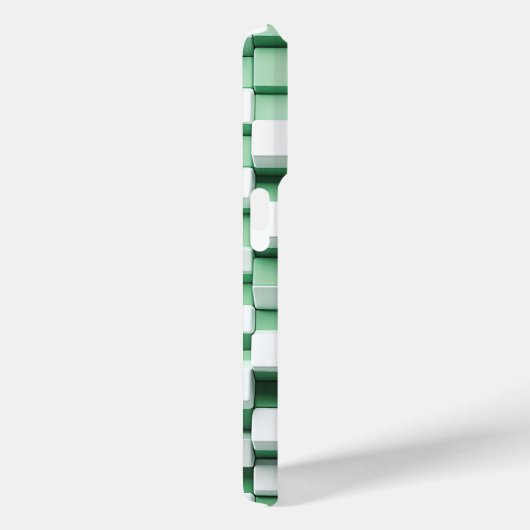 Modern 3D Geometric Cube Case - Mint Green & White Case-Mate iPhoneケース (裏面 / 右)