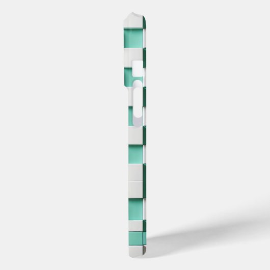 Modern 3D Geometric Cube Case - Mint Green & White Case-Mate iPhoneケース (裏面 / 左)