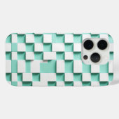 Modern 3D Geometric Cube Case - Mint Green & White Case-Mate iPhoneケース (裏面 (横))