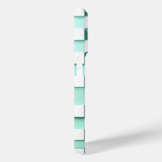 Modern 3D Geometric Cube Case - Mint Green & White Case-Mate iPhoneケース (裏面 / 右)
