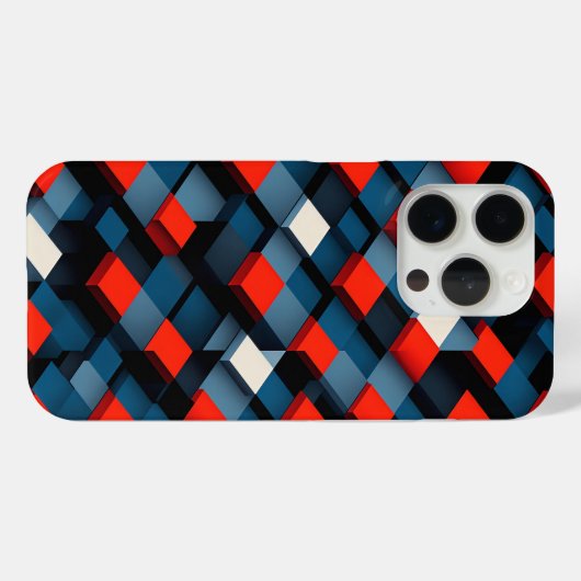 Modern 3D Geometric Cube Phone Case Abstract Deep Case-Mate iPhoneケース (裏面 (横))
