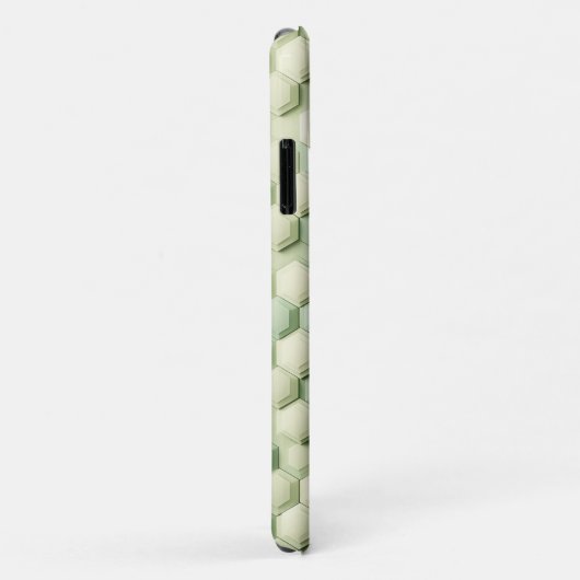 Modern 3D Geometric Hexagon Pattern - Elegant Mint Case-Mate iPhoneケース (裏面/右)