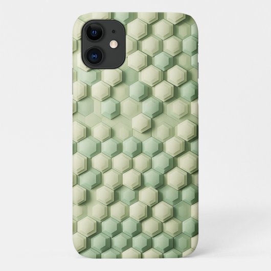 Modern 3D Geometric Hexagon Pattern - Elegant Mint Case-Mate iPhoneケース (裏面)