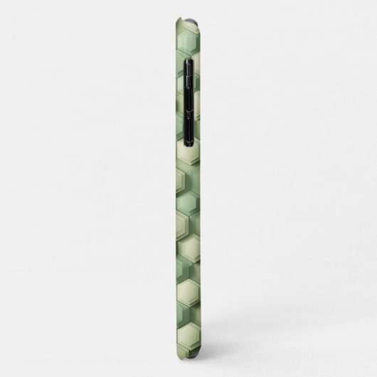 Modern 3D Geometric Hexagon Pattern - Elegant Mint Case-Mate iPhoneケース (裏面/左)