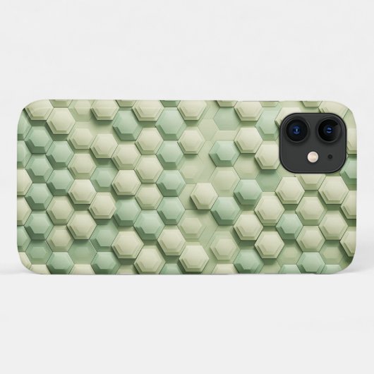 Modern 3D Geometric Hexagon Pattern - Elegant Mint Case-Mate iPhoneケース (裏面(横))