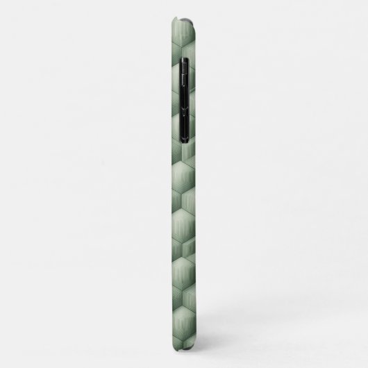 Modern 3D Geometric Hexagon Texture - Elegant Sage Case-Mate iPhoneケース (裏面/左)
