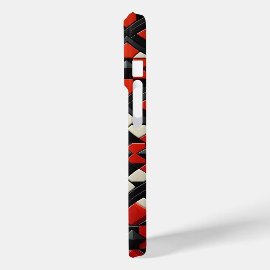 Modern 3D Geometric Mandala Case - Bold Red, Black Case-Mate iPhoneケース (裏面 / 左)