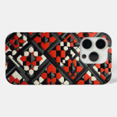 Modern 3D Geometric Mandala Case - Bold Red, Black Case-Mate iPhoneケース (裏面 (横))