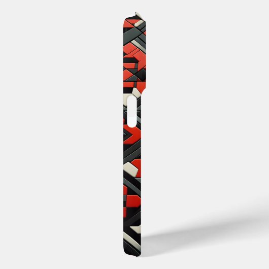 Modern 3D Geometric Mandala Case - Bold Red, Black Case-Mate iPhoneケース (裏面 / 右)
