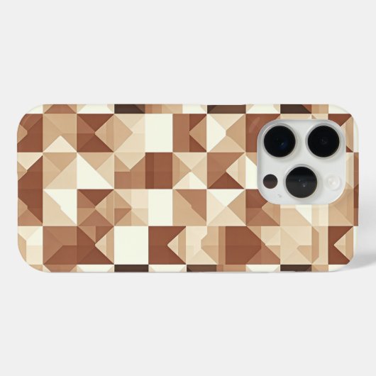 Modern 3D Geometric Pyramid Phone Case  Earth Tone Case-Mate iPhoneケース (裏面 (横))