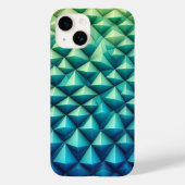 Modern 3D Geometric Pyramid Phone Case - Teal and  Case-Mate iPhoneケース (裏面)