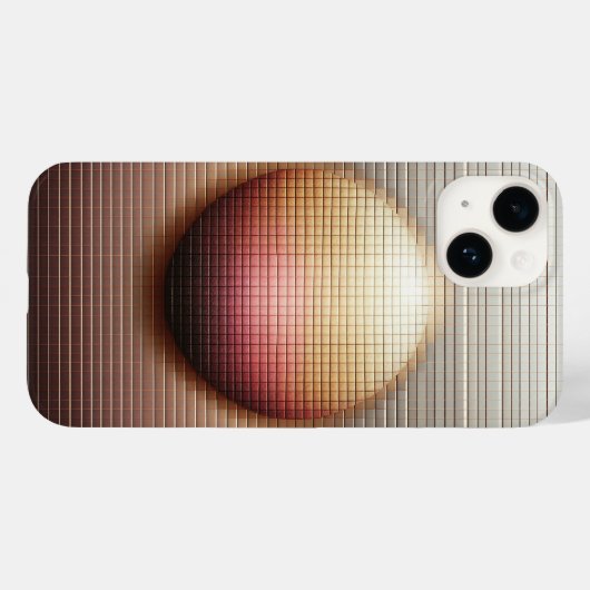 Modern 3D Geometric Sphere Gradient Sunset Tiles L Case-Mate iPhoneケース (裏面 (横))
