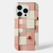 Modern 3D Geometric Square Case Dusty Rose, Cream Case-Mate iPhoneケース (裏面)