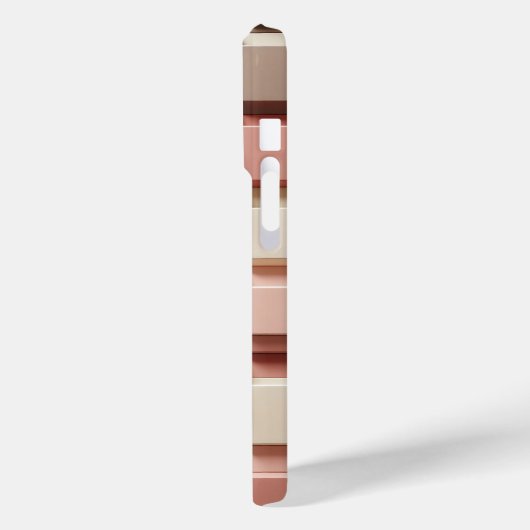 Modern 3D Geometric Square Case Dusty Rose, Cream Case-Mate iPhoneケース (裏面 / 左)
