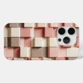 Modern 3D Geometric Square Case Dusty Rose, Cream Case-Mate iPhoneケース (裏面 (横))