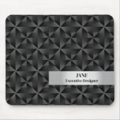 Modern 3D Gradient Black Diamond Geometric Pattern マウスパッド (正面)
