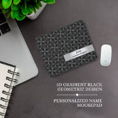 Modern 3D Gradient Black Diamond Geometric Pattern マウスパッド