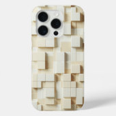 Modern 3D Ivory & Beige Geometric Cube Phone Case  Case-Mate iPhoneケース (裏面)
