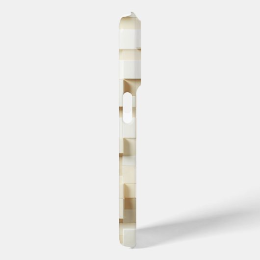 Modern 3D Ivory & Beige Geometric Cube Phone Case  Case-Mate iPhoneケース (裏面 / 右)