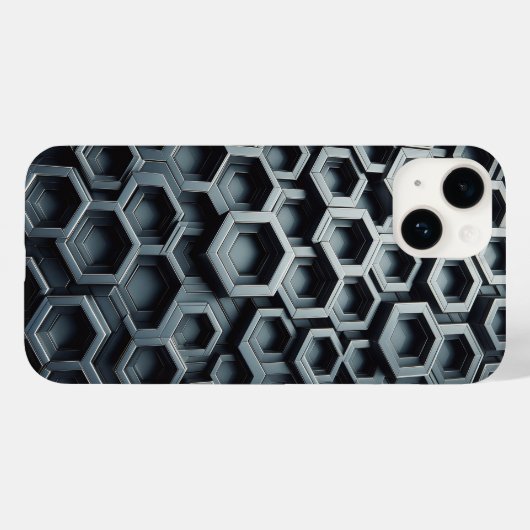 Modern 3D Metallic Hexagon Phone Case - Industrial Case-Mate iPhoneケース (裏面 (横))