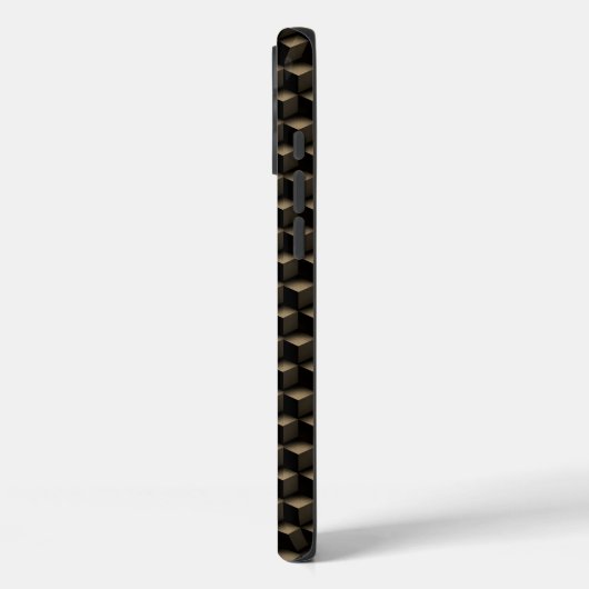 Modern 3D Monogram, Geometric Bronze Pattern Case-Mate iPhoneケース (裏面 / 左)