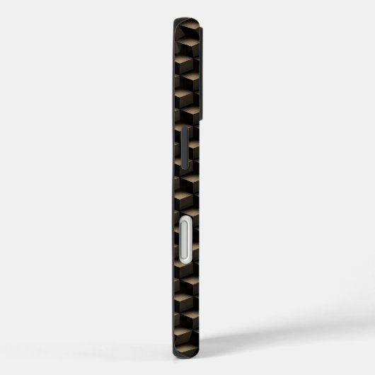 Modern 3D Monogram, Geometric Bronze Pattern Case-Mate iPhoneケース (裏面 / 右)