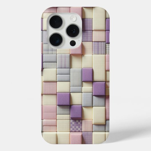 Modern 3D Pastel Block Phone Case Abstract Lavende Case-Mate iPhoneケース (裏面)